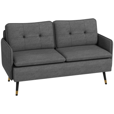 Two Seater Sofa 139cm x 68cm x 80cm Dark Grey