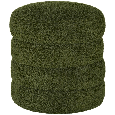 HOMCOM Stool, round, teddy fleece, up to 120 kg, Φ40x45H cm, Green