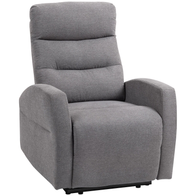 HOMCOM Adjustable Recliner with Footrest, Modern Upholstered Armchair, Dark Gray