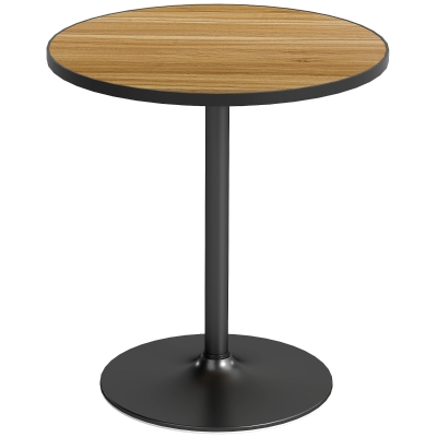 HOMCOM Round Dining Table, Oak Wood Effect, Compact Design, for 2-4 People, Oak