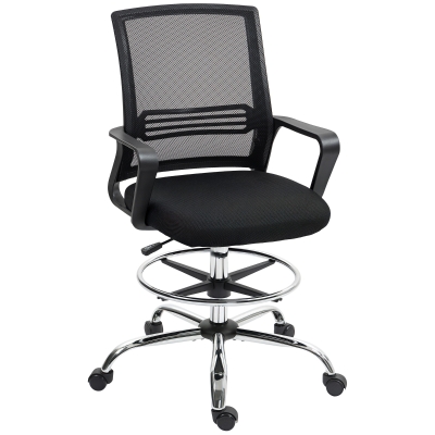 HOMCOM Office Chair, Swivel Chair, Rotatable Desk Chair, Adjustable, Rolling, Black