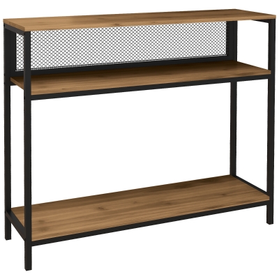 HOMCOM Sideboard Console Table Hall Shelf, Industrial Design, 100 cm x 29.5 cm x 90 cm, Brown + Black