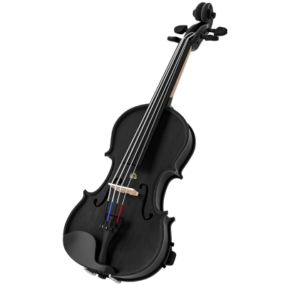 HOMCOM 4/4-Violine aus Fichte und Ahorn mit Etui, Bogen, Schulterstütze und Kolophonium, Schwarz