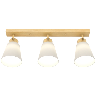 HOMCOM Plafonnier 3 Lumières Réglables E27 Couleur Bois