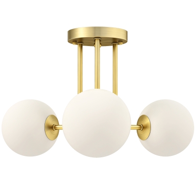 HOMCOM Lámpara de Techo Vintage con 3 Puntos de Luz Casquillos G9, 42x42x26.5 cm, Oro