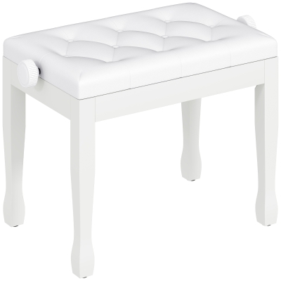 HOMCOM Panca per pianoforte 64x35x55cm Bianco