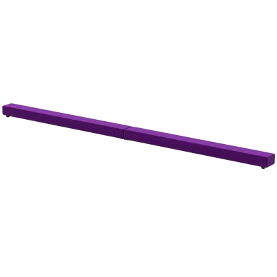 HOMCOM Opvouwbare Evenwichtsbalk, Antislip, Suède Bekleding, Stevig Hout, 210 x 10 x 6,5 cm, Paars