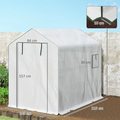 Outsunny Serra da giardino 143x215x190cm Bianco