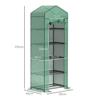 Outsunny Serra da giardino 69x49x193cm Verde