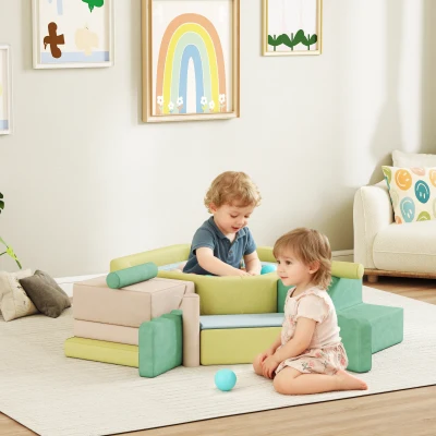 AIYAPLAY Set 15 Blocs Souples Enfants + 200 Balles Intérieur