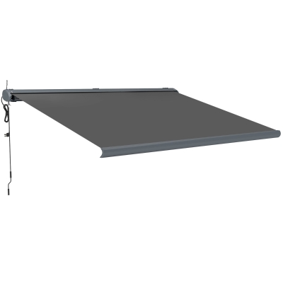 Outsunny Electric Awning Aluminium Dark Grey 4x3m