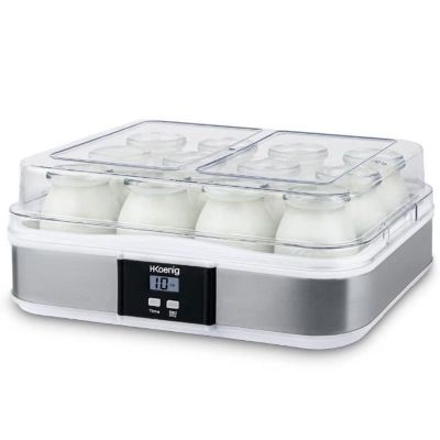 Yaourtiere HKoeNIG - ELY120 - Capacité 12 pots de 160ml - Programmable jusqu'a 15h - 15W