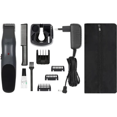 Tondeuse a barbe - WAHL - GROOMSMAN - 3,5 V - 6 sabots - Autonomie : 60 min - Gris