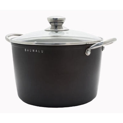 Batterie de cuisine - Tous feux dont induction - Baumalu - Aluminium forgé - Anti-adhésif - 4 pieces - Noir
