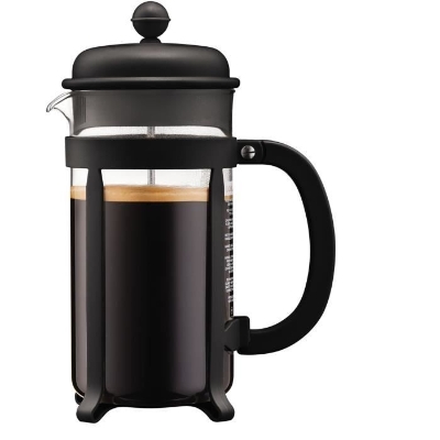 Cafetiere a piston - BODUM - Java - Monture et couvercle en plastique - 8 tasses - 1 l - Noir