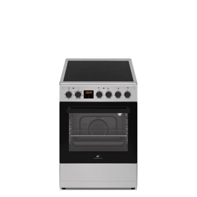 Cuisiniere vitrocéramique CONTINENTAL EDISON CECV50FCS - 4 feux - L49.5 x H82.7 xP58 cm- Silver