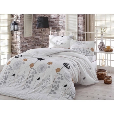 Parure de lit - 1 housse de couette 220 x 240 cm + 2 taies d'oreiller 60 x 60 cm - 65% coton, 35% polyester - Blanc