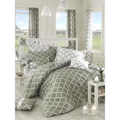 Parure de lit - 1 housse de couette 220 x 240 cm + 2 taies d'oreiller 60 x 60 cm - 100% coton renforcé - Gris