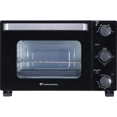 CONTINENTAL EDISON CEMF22B - Minifour électrique 22L noir - 1300W - Rotissoire, Convection naturelle