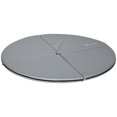 HOMCOM Tapete de Pole Dance Dobrável Pole Dance Mat Tapete de Proteção Ø 150 cm Espessura 5 cm Revestimento Plástico Cinza