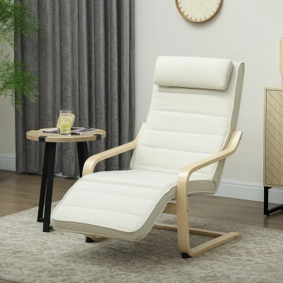 HOMCOM Poltrona Relax com Massagem 8 Pontos e Aquecimento Apoio de Pés Ajustável 67x95x101 cm Creme