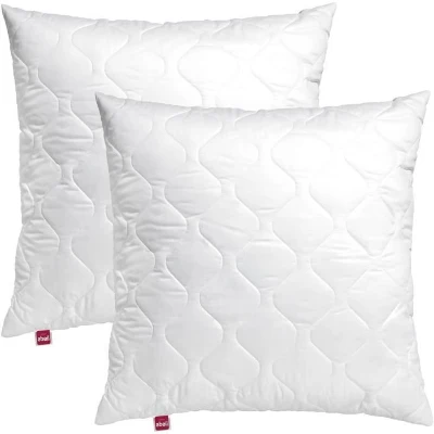 ABEIL Lot de 2 Oreillers a mémoire de forme matelassés- 60x60 cm - Blanc