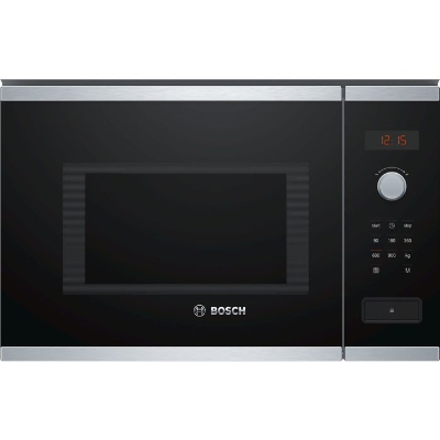 Micro-onde 38 cm - BOSCH Série 4 BFL553MS0 - Inox - H38,2 x L59,4 x P38,8 cm - 900 W - Cleaning Assistance - Display rouge