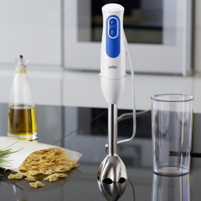 Mixeur plongeant - BRAUN - MultiQuick 3 MQ3005WH Cream - 750 W - Blanc - Bleu - Pour smoothie, gaspacho, soupe