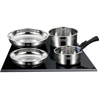 Batterie de cuisine induction - Arthur Martin - AM2238 - Acier inoxydable - 10 pieces - Poignée amovible - Tous feux dont induction