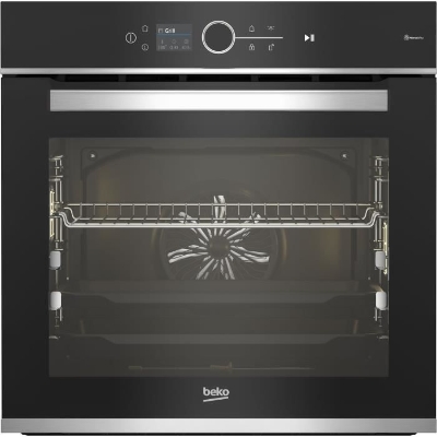 Four encastrable multifonction - Pyrolyse - BEKO - BBIM13500XPSW - Inox / Noir - Porte froide - 59,4 x 56,7 x 59,5 cm