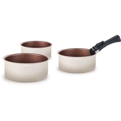 Set de 3 casseroles ARTHUR MARTIN - AM2655 - 16-18-20 cm + 1 poignée amovible - Tous feux dont induction