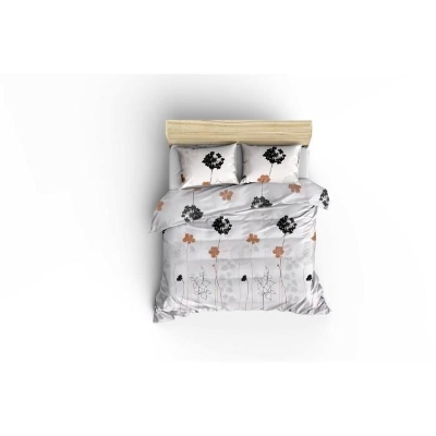 Parure de lit - 1 housse de couette 220 x 240 cm + 2 taies d'oreiller 60 x 60 cm - 65% coton, 35% polyester - Blanc