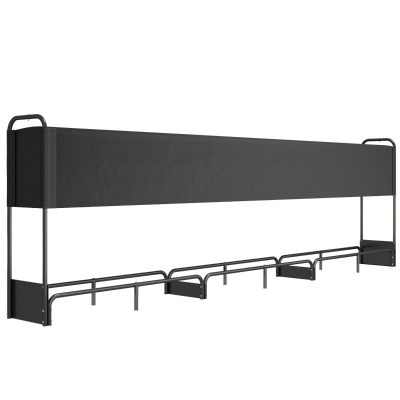 Outsunny Porta-Lenhas Exterior 389x38x118 cm Capa 600D Oxford Impermeável Suporta 300 Kg Preto