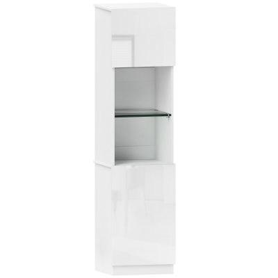 HOMCOM Coluna de Casa de Banho com 2 Portas Prateleiras Ajustáveis 40x38x160 cm Branco