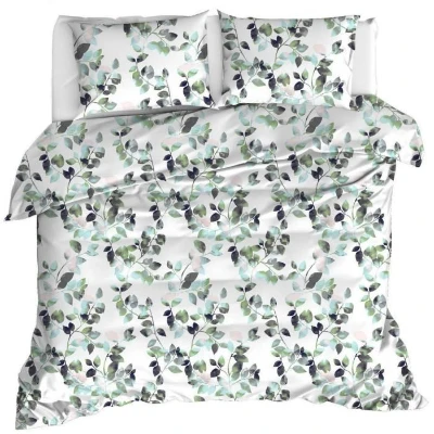Parure de lit - 1 housse de couette 220 x 240 cm + 2 taies d'oreiller 60 x 60 cm - 65% coton, 35% polyester - Vert
