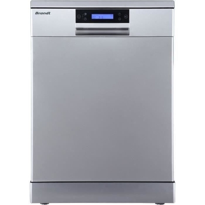 Lave-vaisselle pose libre BRANDT LVC144IX - 14 couverts - Induction - L60cm - 44dB - Classe C - Inox