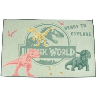 Tapis Dinosaure - FUN HOUSE - Jurassic World - 120x80 cm - Multicolore - Lavable en surface