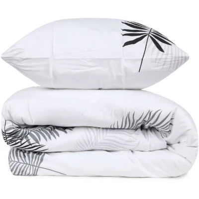 Parure de lit - 1 housse de couette 220 x 240 cm + 2 taies d'oreiller 60 x 60 cm - 100% coton renforcé - Gris