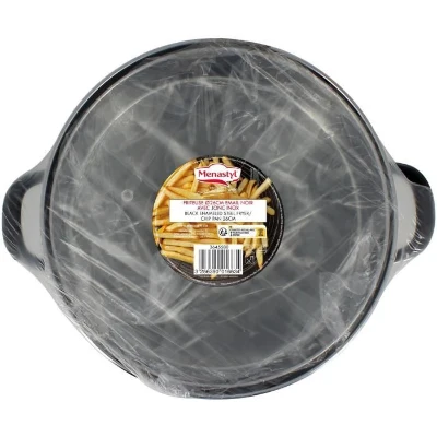 Friteuse - MENASTYL - 3645580 - En acier émaillé - Noir - 26 cm - Avec couvercle et panier - Tous feux dont induction