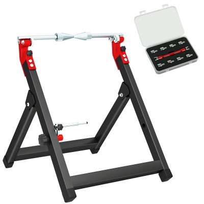 HOMCOM Balanceadora Manual para Rodas de Motocicleta em Alumínio e Aço Balanceamento de Danos nas Rodas Dobrável 40x39,5x40,5cm Preto