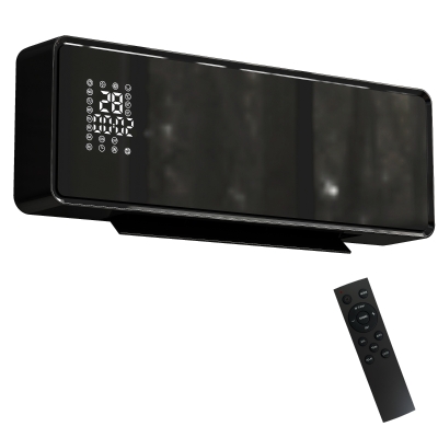 HOMCOM Aquecedor de Parede em Cerâmica 1000W/2000W Programável 54x18,7x12,3 cm Preto