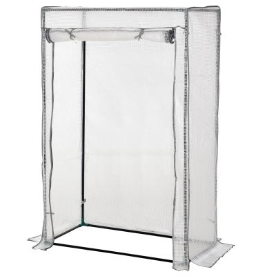 Outsunny Estufa de Jardim Compacta 100x50x150 cm Pe Transparente Estrutura em Aço Porta com Zíper Enrolável