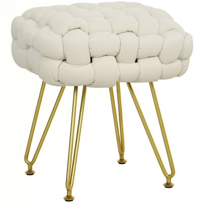 Foot Stool 38W x 38D x 41.5Hcm Cream