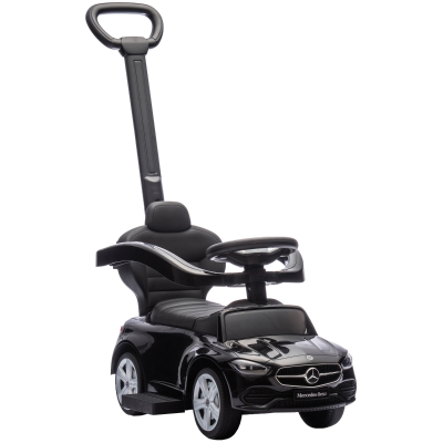 AIYAPLAY Coche para niños Mercedes‑Benz (licencia) con asa desmontable — 91 x 40 x 83 cm, negro