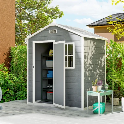 Garden Storage Shed 182W x 121D x 200Hcm Grey