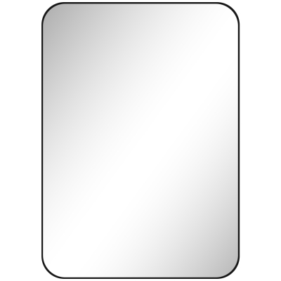 HOMCOM Espejo de baño Espejo de pared Lámina antirroturas Marco metálico Baño 50 x 70 cm Negro