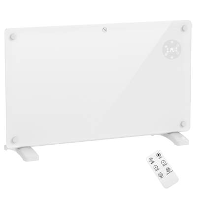 HOMCOM Radiator electric pentru podea sau perete 1500W afișaj LED, temporizator 24 de ore sau săptămânal, termostat, telecomandă