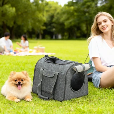 PawHut Soft Pet Carrier Bag Foldable with Strap 10kg
