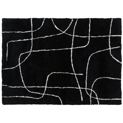 HOMCOM Fluffy Shaggy Rug 120x170cm Modern Black