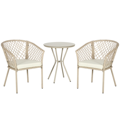 Outsunny Salon Jardin 2 Pers Métal 3 Pièces Cosy
